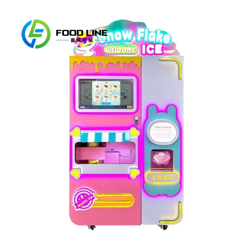 Shaved Ice Vending Machine Ideal For Pet Parks Supplying Human Pet Safe Cold Treats With Dual Dispensing Nozzles For Different