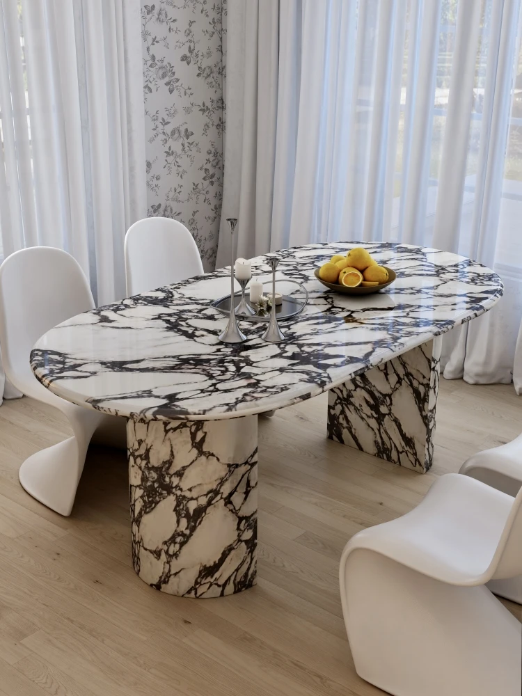 Mesa de comedor de mármol,