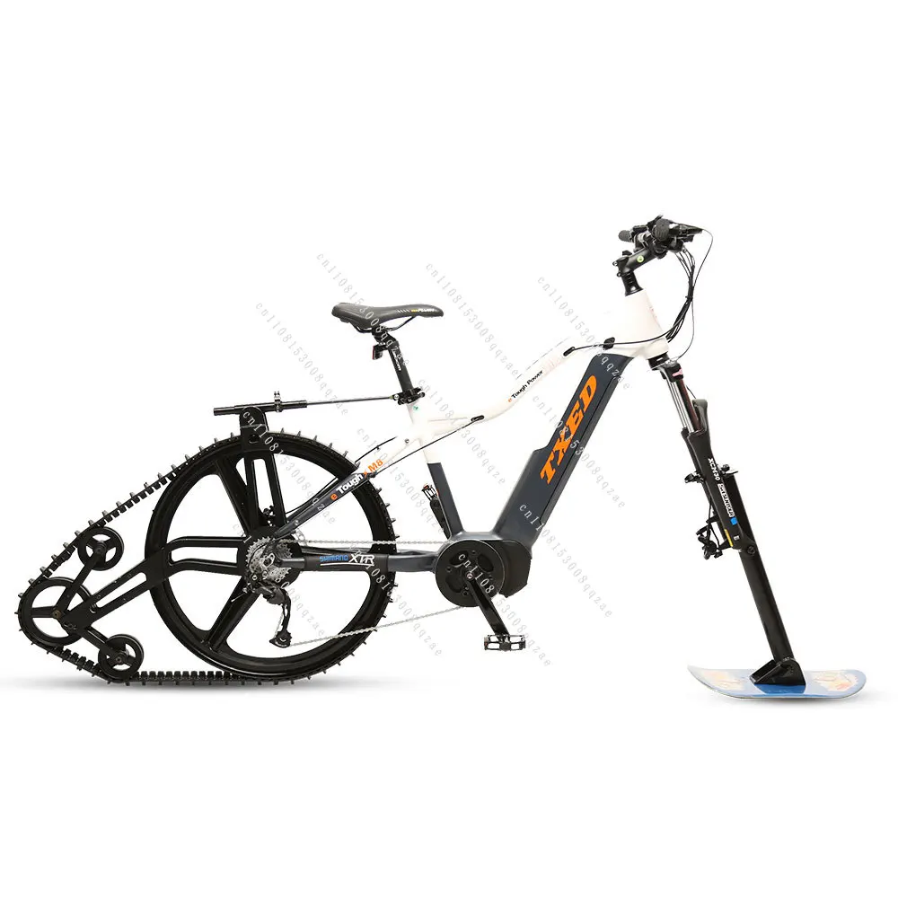 Full Suspension Electric  Track Pedal Skibike Snow  Skate Wheel  Mobile Adult Electric Snow Bike