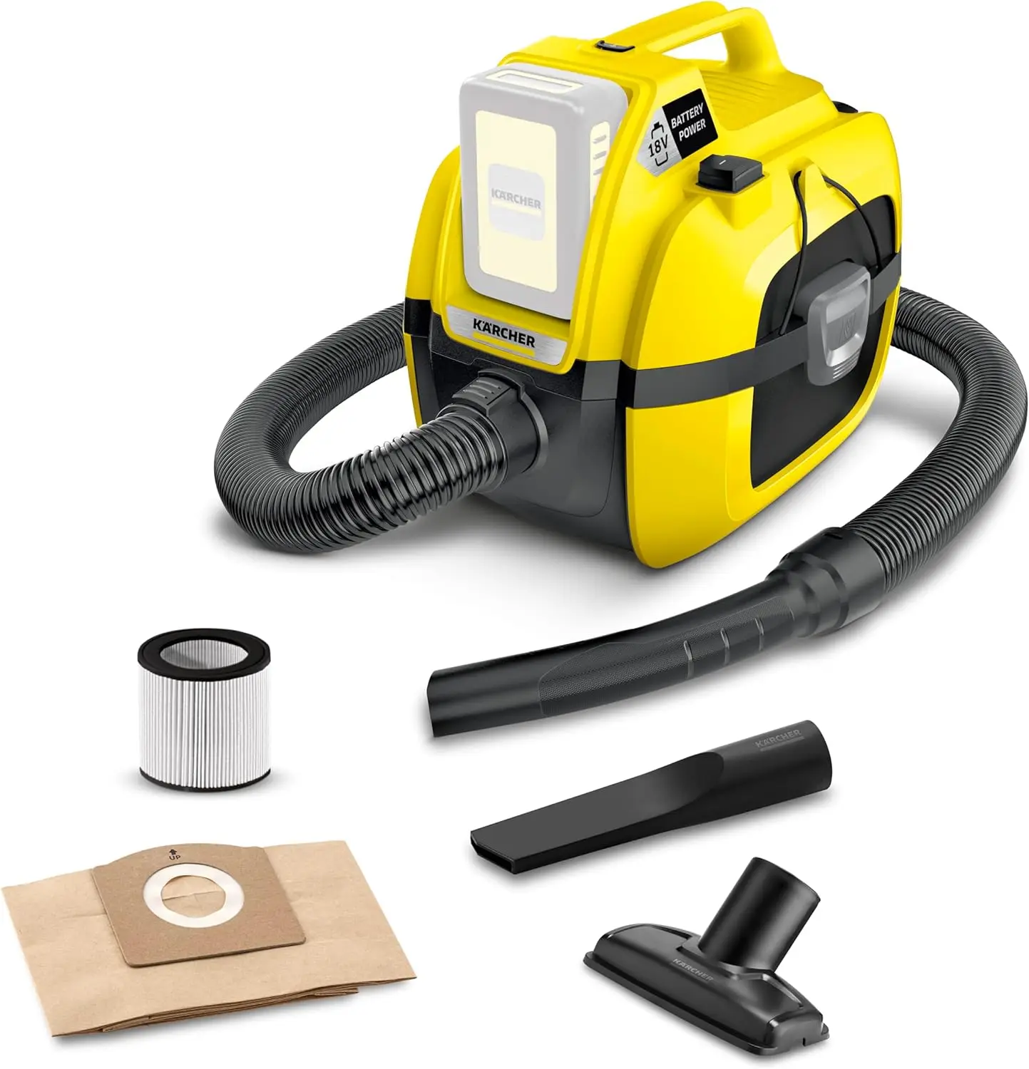 

WD 1 Compact Battery Powered Wet Dry Shop Vacuum Cleaner Ideal for Car Cleaning with Attachments, Multi Purpose \u2013 Blower F