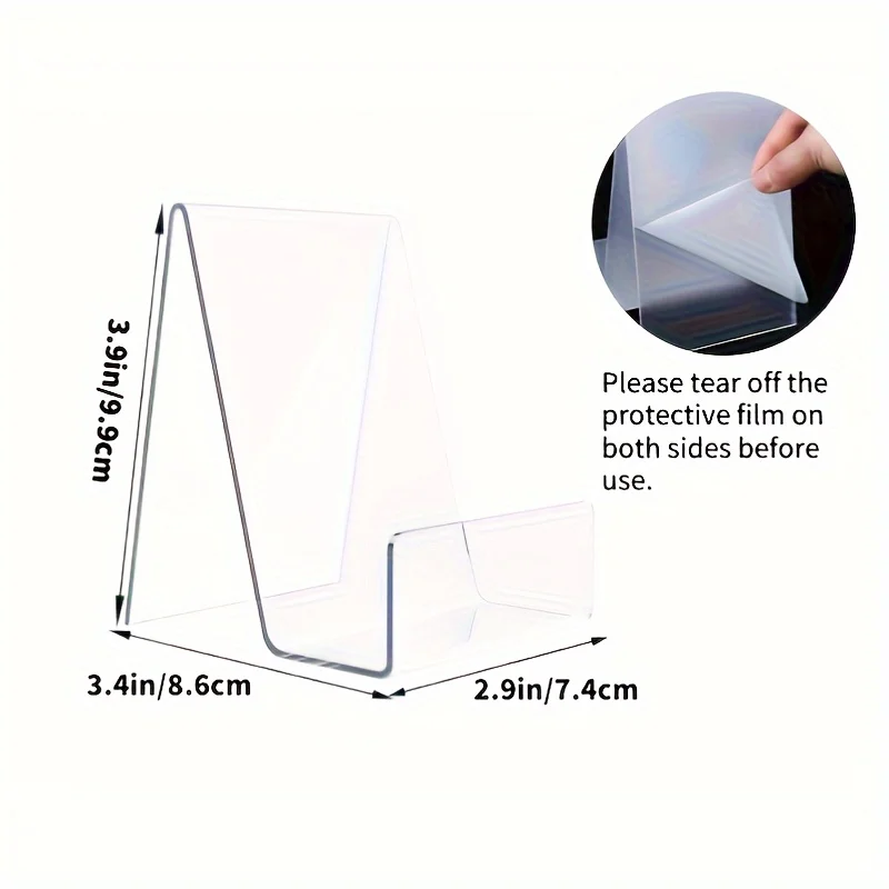 4/8pcs Transparent Acrylic Stand, Desktop Acrylic Book Photo Frame Art Display Stand, Greeting Card Holder, Party Holiday Seat