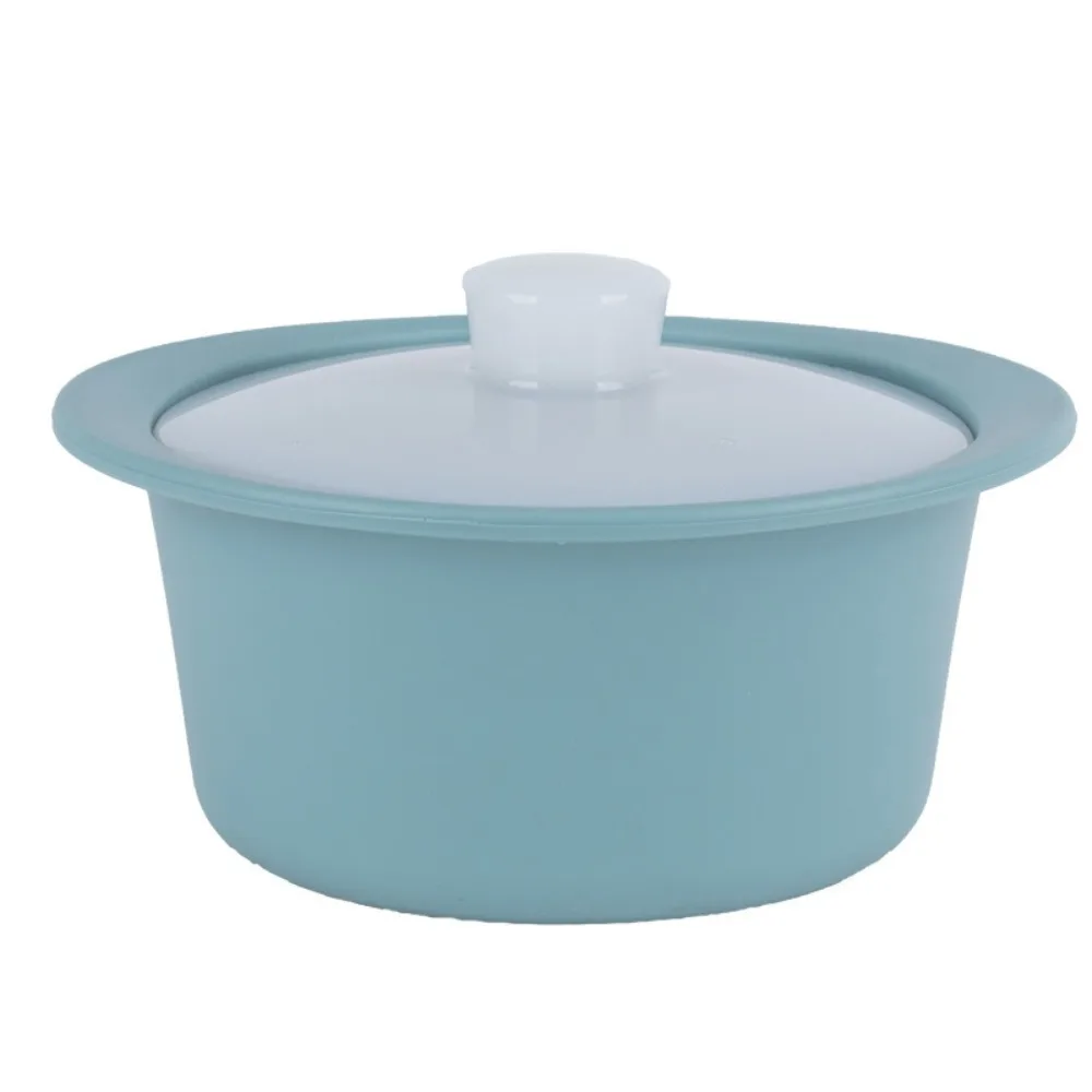 

Silicone Microwave Steamer Pot Fall-resistant Round Microwave Steamer Bowl Heat-Resistant with Lid Soup Bowl Outdoor