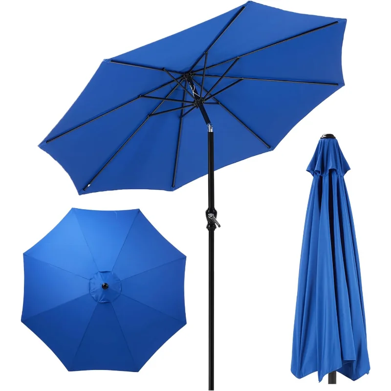 

9FT Outdoor Patio Umbrella with Push Button Tilt and Crank,Outdoor Yard/Market Table Umbrella UV Protection & Waterproof