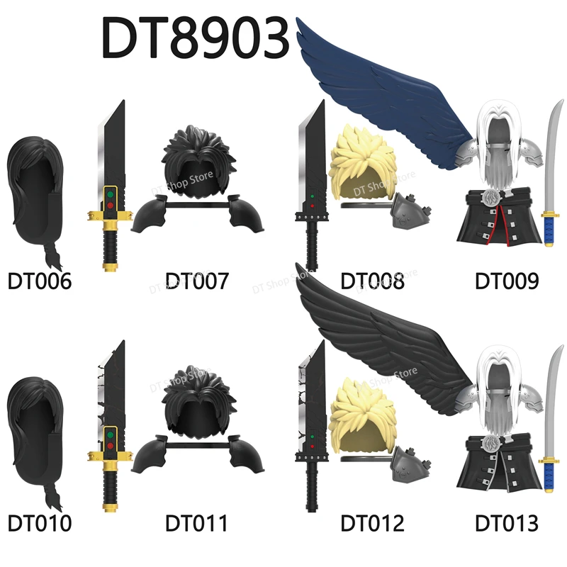 

MOC FF Anime Cartoon Mini Action Figure Characters Building Blocks Accessories Weapons DIY Bricks Toys for Children Gifts DT8903