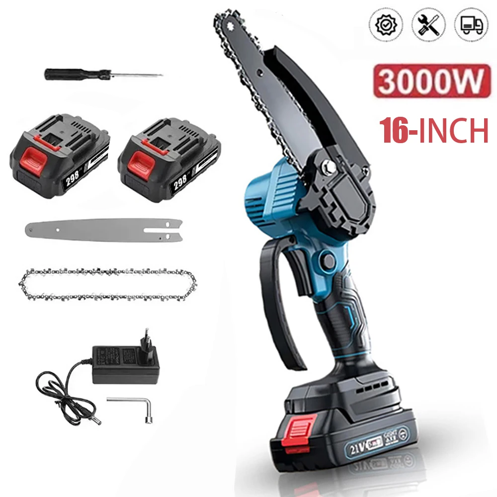 Scie à chaîne sans balais de 6/8 pouces, mini scie à chaîne portative pour l'élagage, scie électrique pour le travail du bois, outil de coupe pour batterie Makita 18V