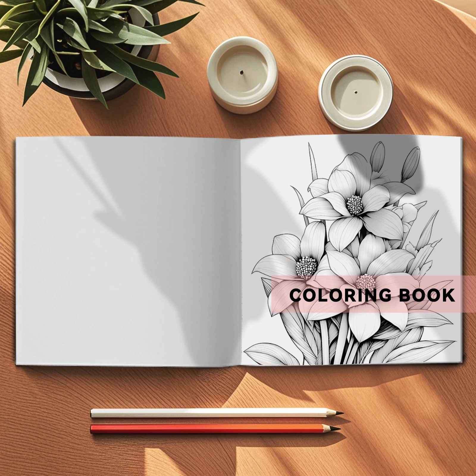 Adult Coloring Book for Stress Relief - Beautiful Flower Garden Illustrations, Relaxing Creative Patterns