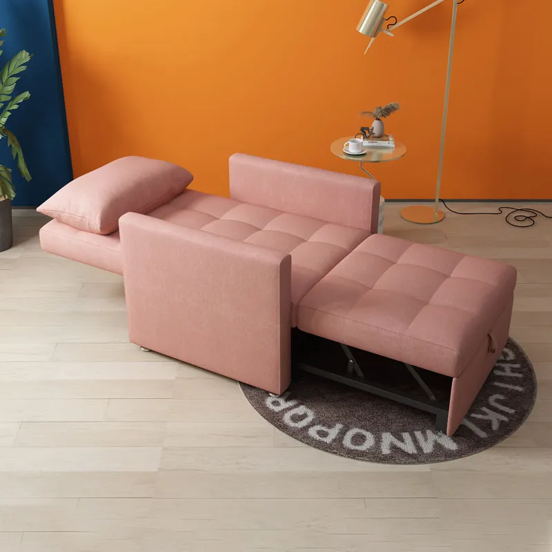 Folding sofa bed dual-purpose single simple lazy simple fabric office small retractable bed economical
