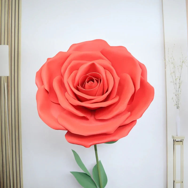 40-60CM Sztuczna głowa róży Dekoracja ślubna Duża dekoracja imprezowa Okno centrum handlowego Rekwizyty fotograficzne 3D Kwiaty PE — zdjęcie 4