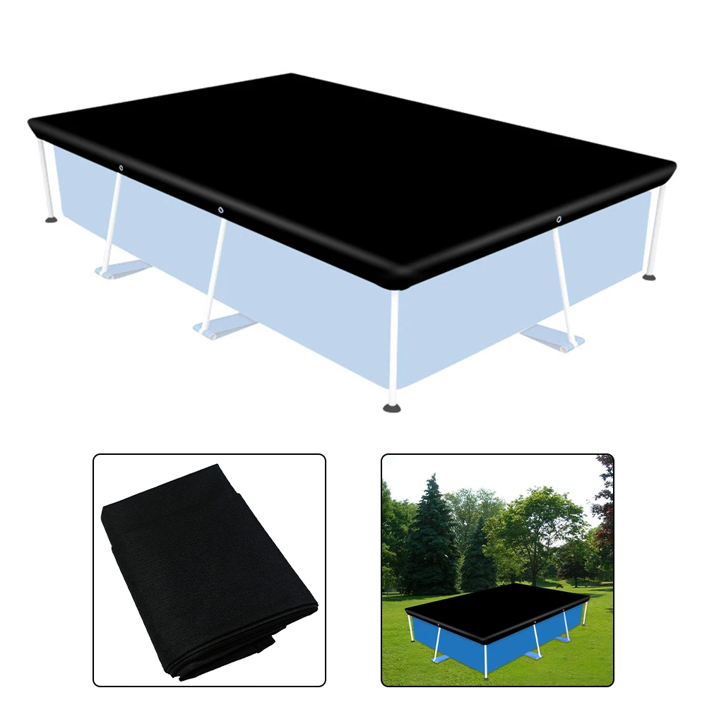 Outdoor Rectangular Pool Cover Waterproof UV-Resistant & Dustproof Foldable Pool Cover Anti-fading PE Tarp Pool Covers