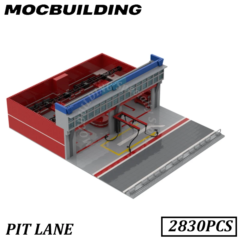 Pit Lane Model MOC Building Blocks Bricks Display Construction Toys Birthday Gifts Present