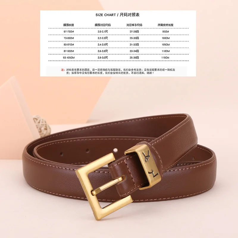 2024 Orginal Design Metal Buckle Jeans Belt Strap Women Fashion Genuine Leather Waist Belt High Quality Cowhide Waistband Belts