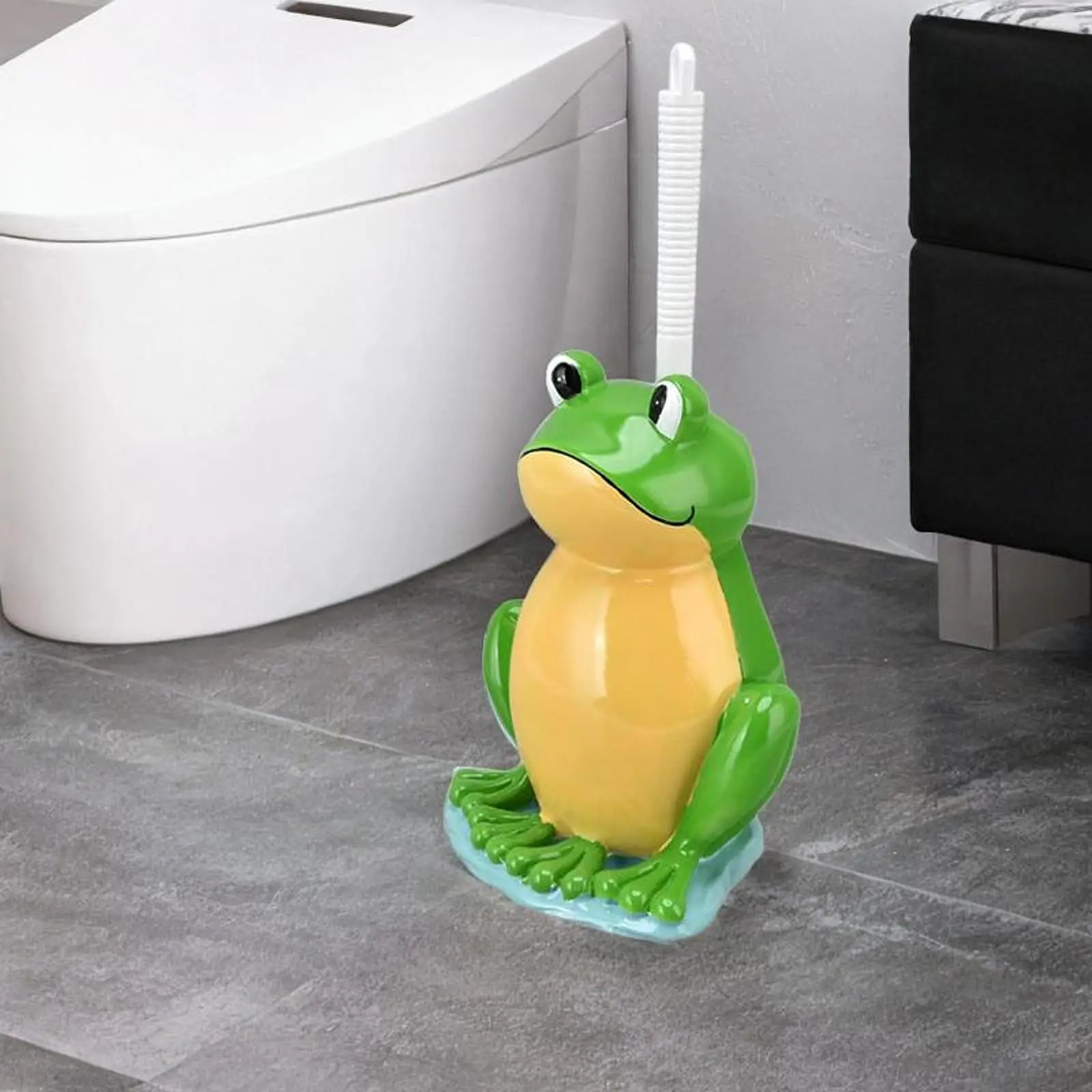 

Щетка для унитаза с набором держателей, креативная компактная щетка для чистки унитаза в форме лягушки, аксессуары для унитаза для отеля, дома, туалета