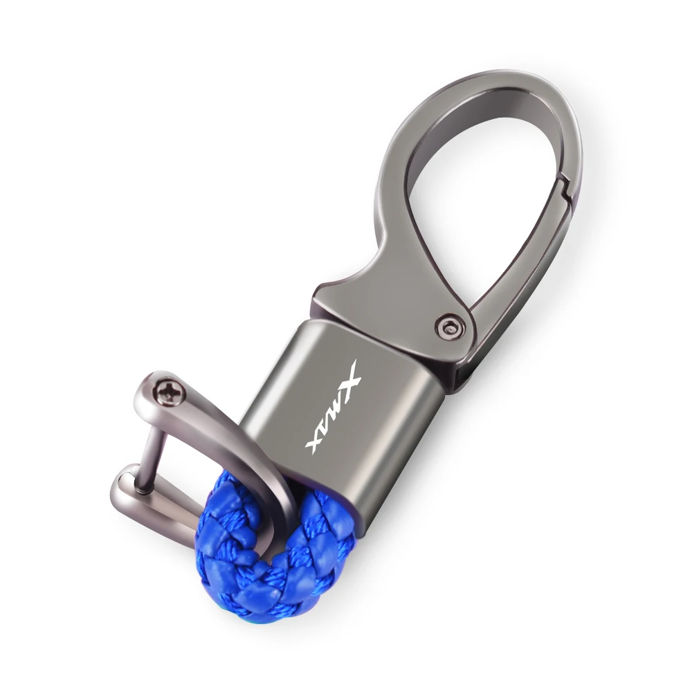 Metal Hand Woven Leather KeyChain Rotating Horseshoe Buckle For YAMAHA X MAX 250 X-MAX XMAX 125 250 300 400 XMAX 300 XMAX 400