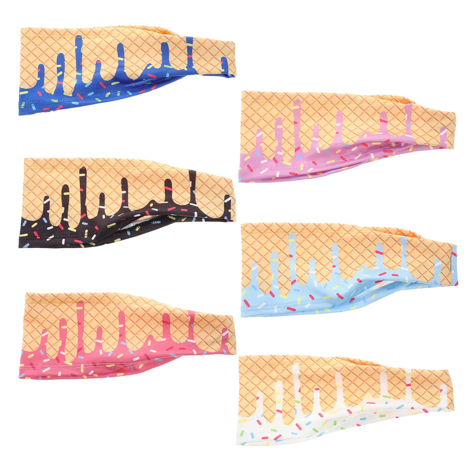 

Набор из 6 спортивных повязок на голову унисекс, впитывающих пот, эластичные, дышащие, нескользящие, для бега, спортзала, йоги, фитнеса