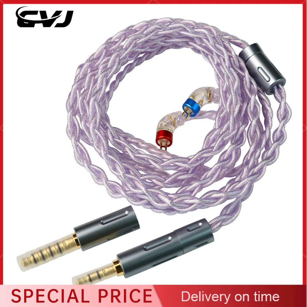 CVJ Flora ชุบเงินแบบมีสายหูฟังอัพเกรดสาย 3.5 มม.+ 4.4 มม.ปลั๊ก Balanced High-Fidelity Audio สําหรับ FiiO