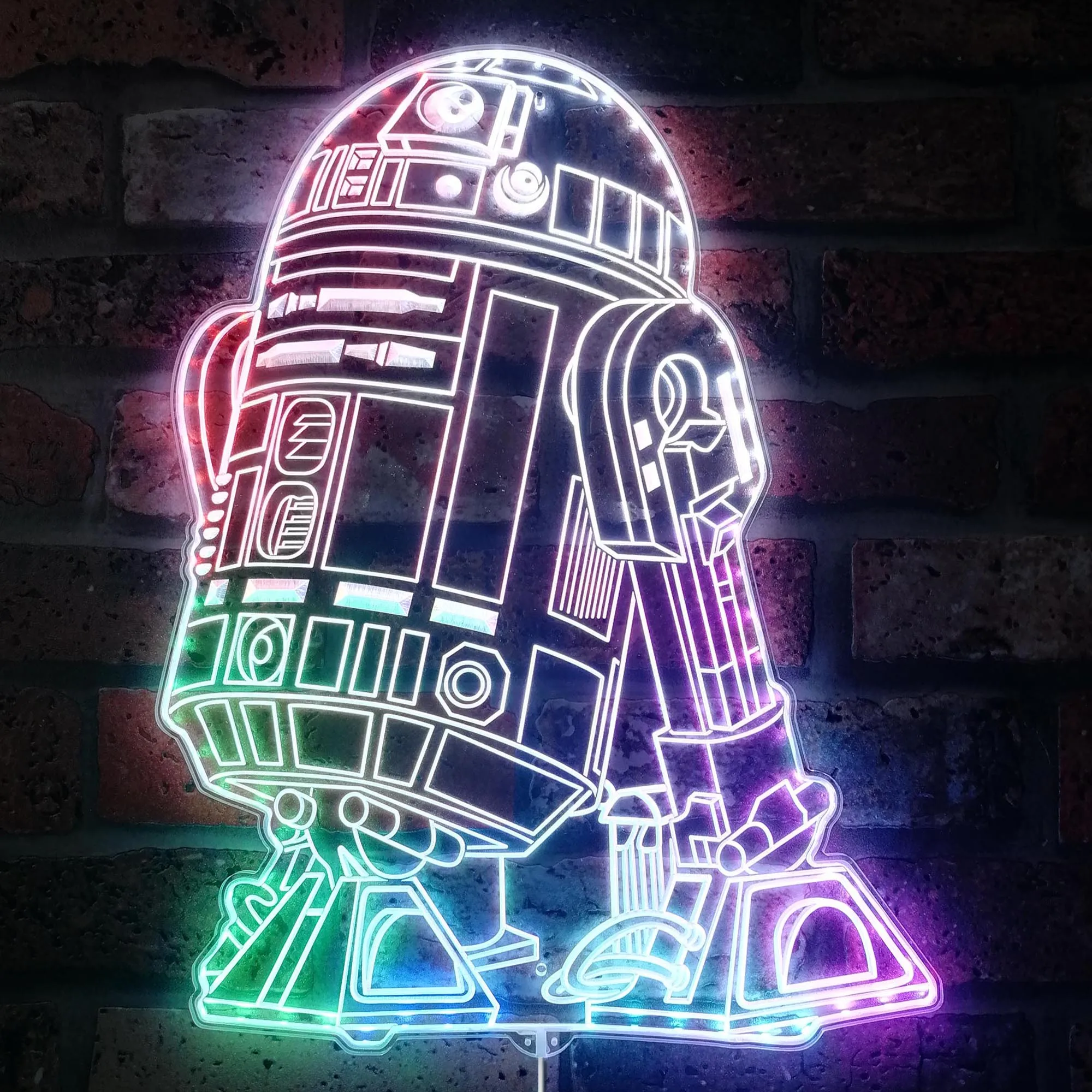 R2D2 Dynamic RGB Edge Lit LED Sign, Game Room Decor, Gaming Night Light