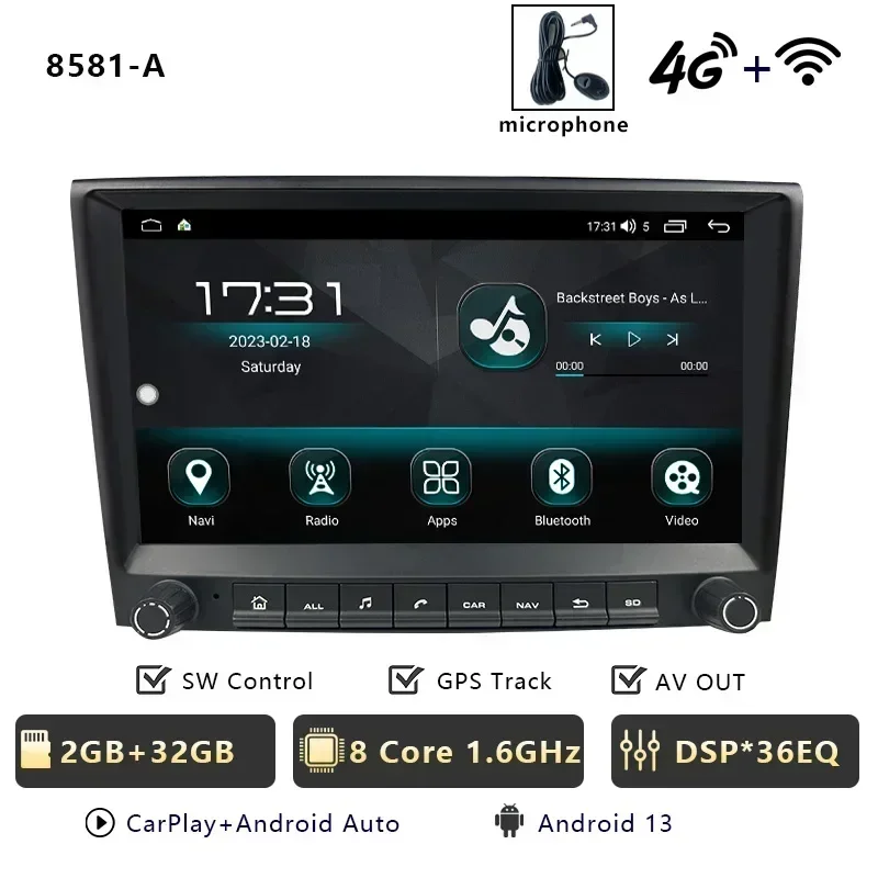 CHSTEK Carplay Android 13 Voor Porsche 911 987 997 Cayman Boxster Autoradio Speler Multimedia GPS WIFI 4G RDS Bluetooth Autoradio - afbeelding 1