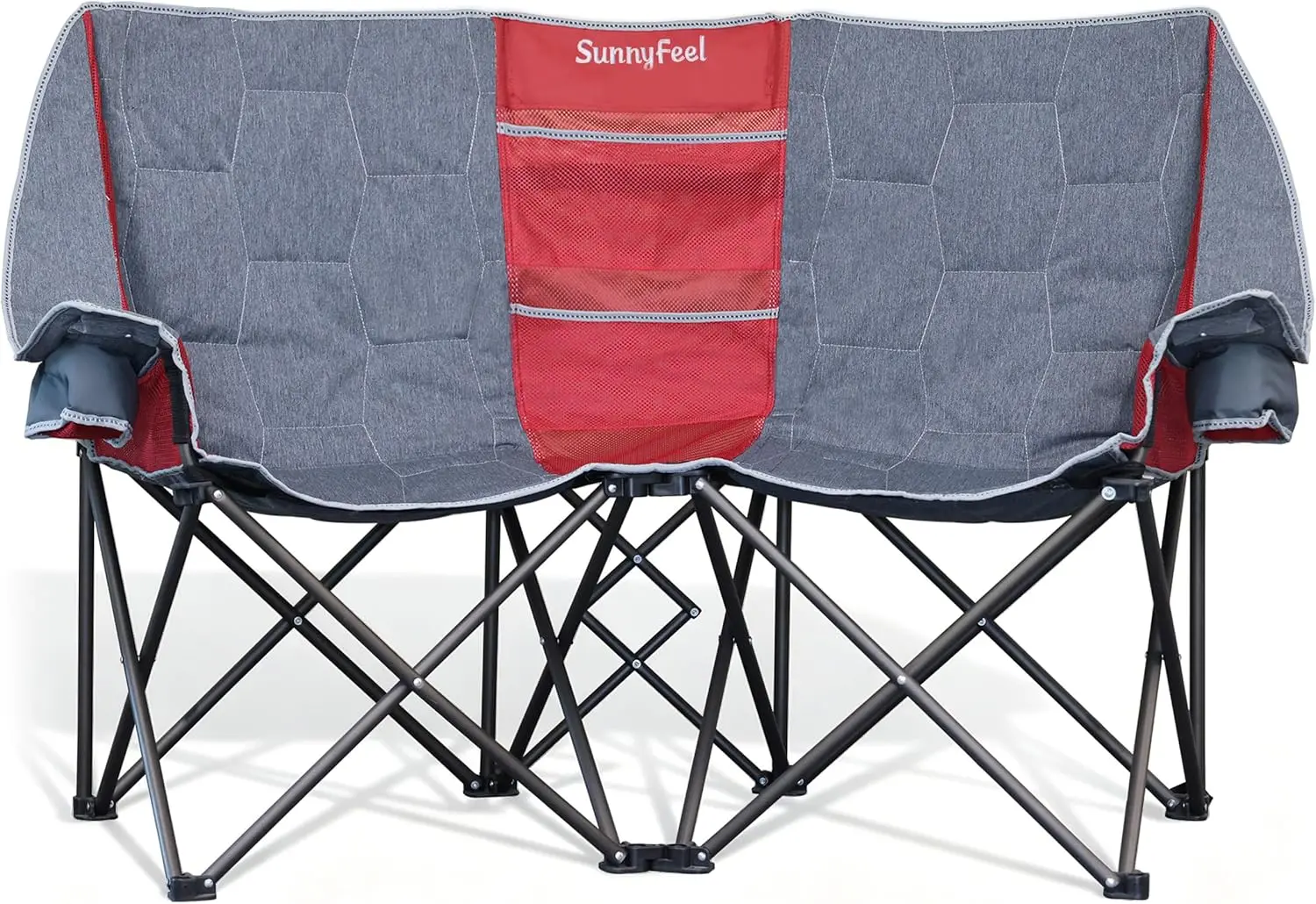 

Folding Double Camping Chair, Oversized Loveseat Chair, Heavy Duty Portable/Foldable Lawn Chair with Storage for Outside/Outdoor