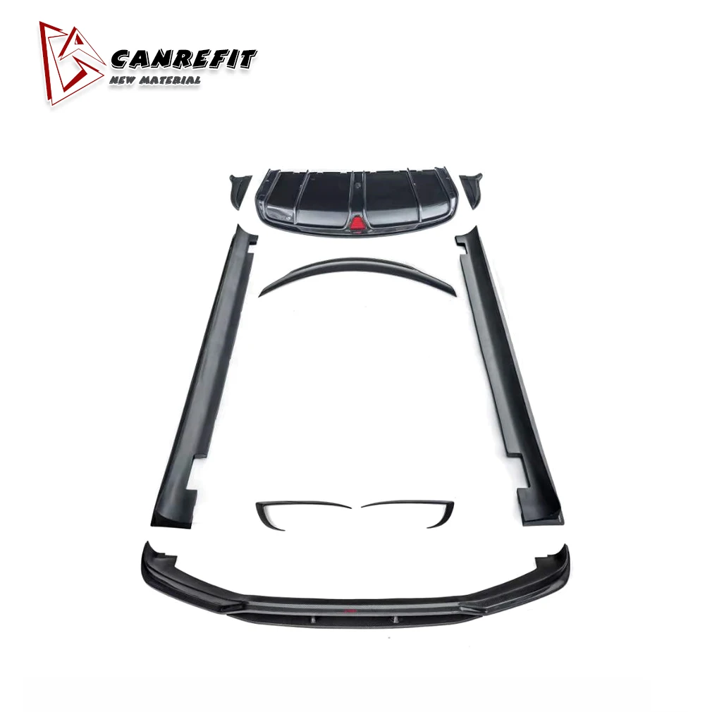 Tesla Model s carbon fiber body kit CMST style front lip rear diffuser side skirt and Tesla Model trunk spoiler