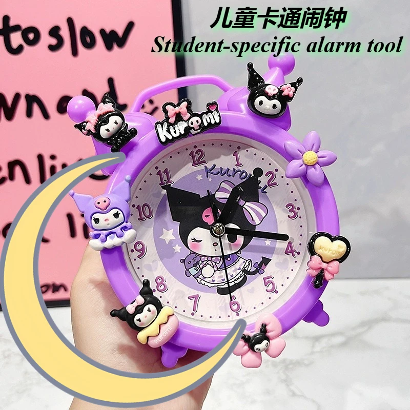 

Kuromi bedside alarm clock powerfully wakes up Mickey Minnie cute cartoon child girl super loud student special alarm tool gift
