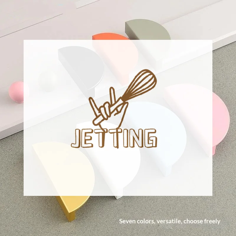 NEW Colorful Kitchen Cabinet Handles Wardrobe Door Drawer Knob Semi-circular Cream Style Children's Room Color Handle Pairing