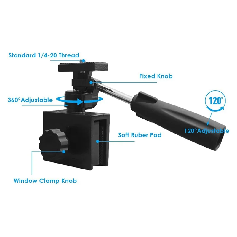 A60F-Spotting Mirror Window Mount Adapter Adjustable Window Mount Clip For Camera Telescope Mount