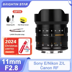 Brightin Star 11mm F2.8 Full Frame Wide Angle Large Aperture Lens for Sony E Nikon Z Canon RF Leica L Mount Mirrorless Camera