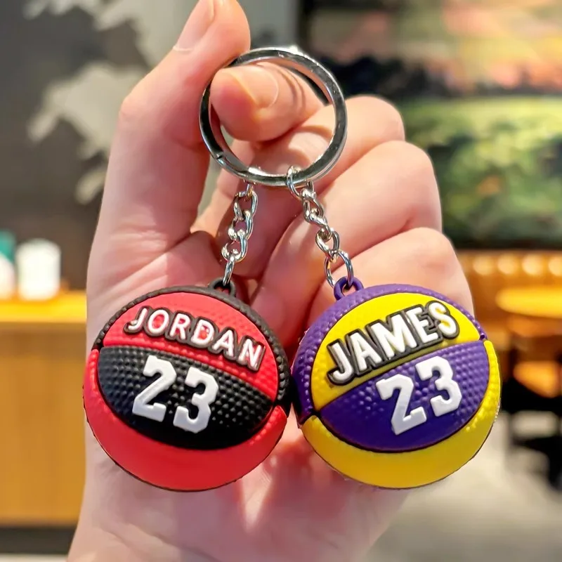 كرة سلة صغيرة سحر المفاتيح ثلاثية الأبعاد رائعة مروحة الرياضة على ظهره حلقة رئيسية الرياضة مروحة سيارة الحلي مفتاح قلادة الهدايا التذكارية