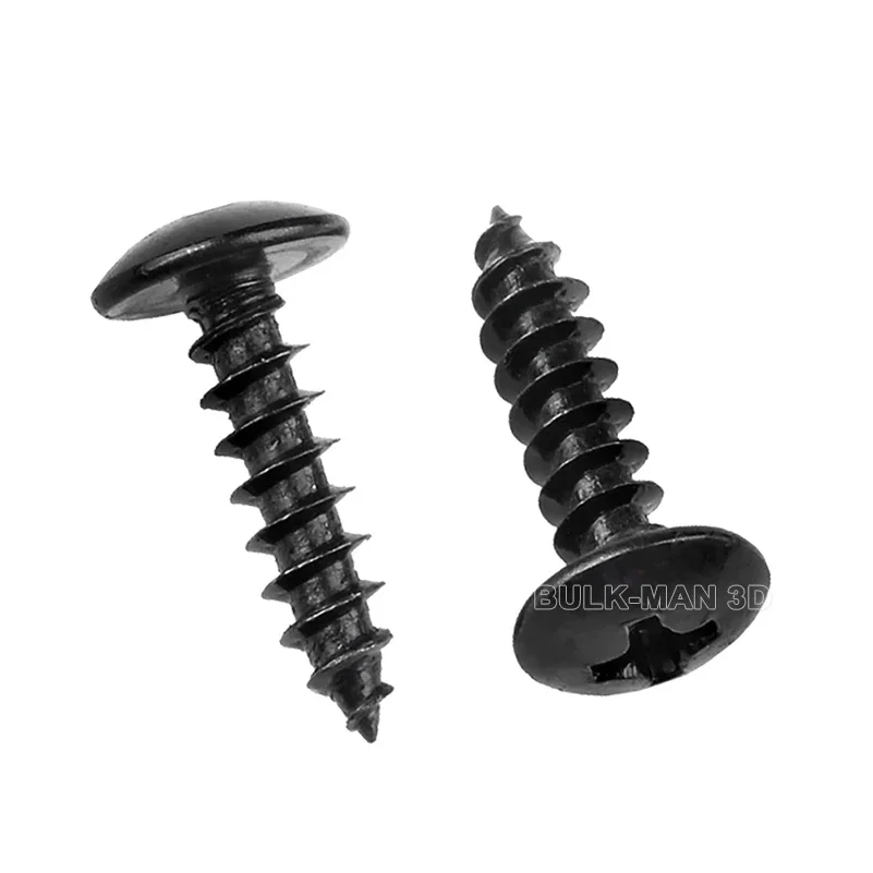 10/20/50pcs M3 M4 M5 Carbon Steel Black Wood Truss Screw Wax Self Tapping Screws