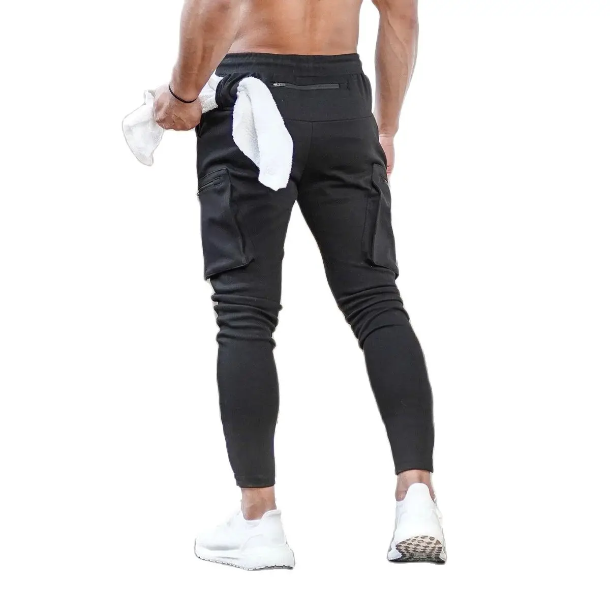 

Casual New Mens Joggers Pants Fitness Men Sportswear Tracksuit Bottoms Skinny Sweatpants Trousers Black Gyms Jogger Track