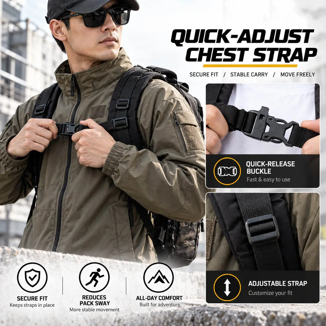 Tactical Backpack Large Capacity Hydration Bladder Compatible Laptop Compartment Outdoor Hiking Travel Daypack Bag for Men Women