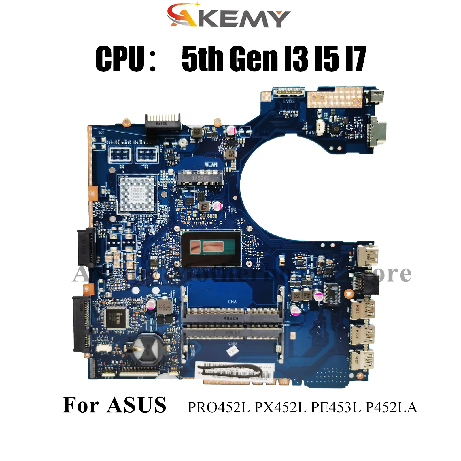 

P452LA Материнская плата для ноутбука ASUS PRO452L PE453L P452LJ P452LA P452L PX452L Материнская плата для ноутбука с процессором I3 I5 I7 100% тест ОК