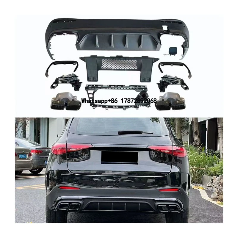 

For 2023+ GLC X254 Upgrade to GLC463AMG Rear Diffuser, GLC63 Type Rear Diffuser Exhaust Tip