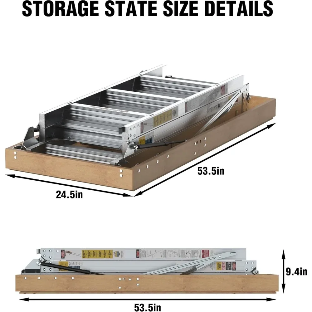 سلم ألومنيوم خفيف الوزن محمول - سعة 375 رطل، الوصول إلى 7'8 إلى 10'3 أسقف، مثالي للتخزين العليي #5