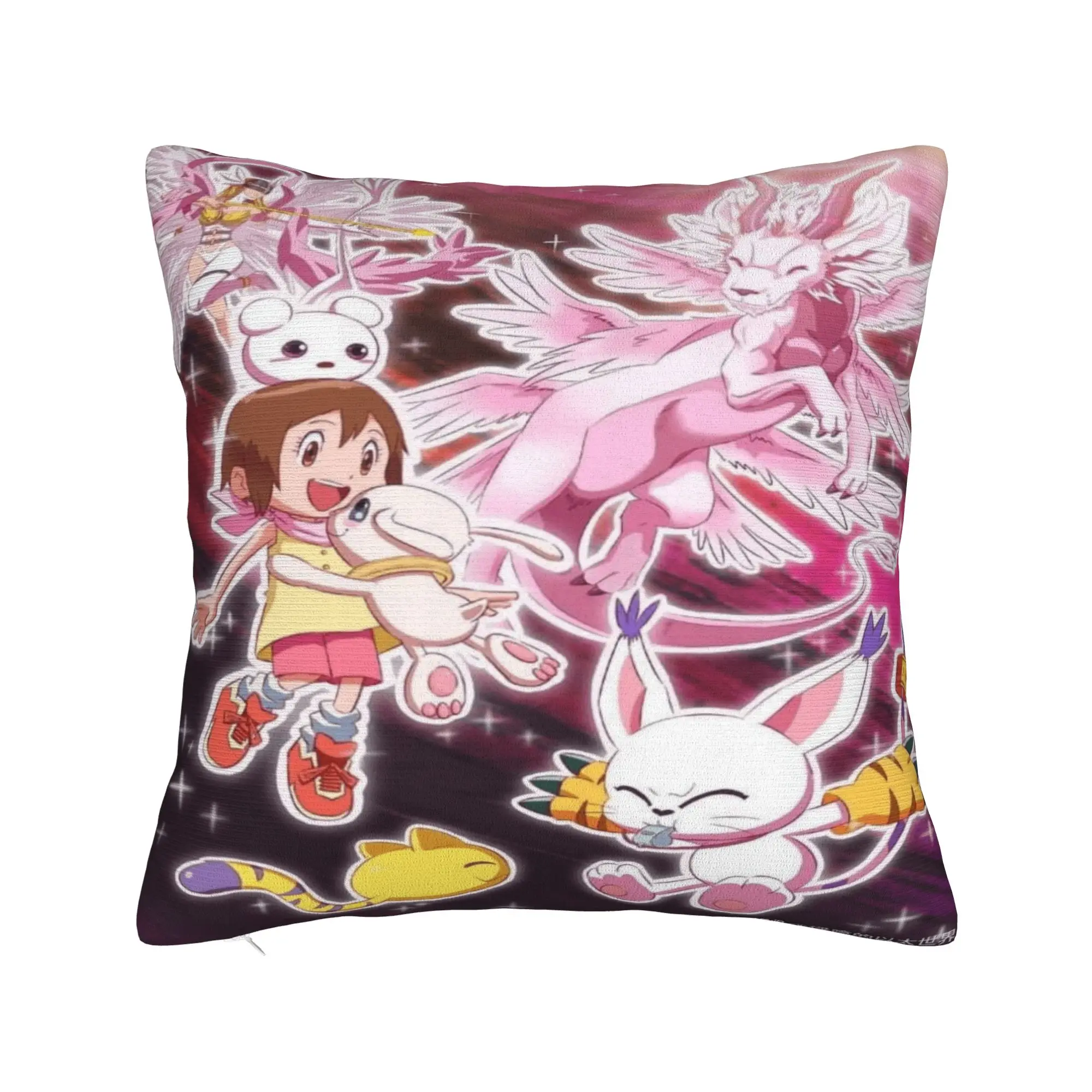 Pillow Case Anime D-DigimonS Soft  Pillow Cover For Living Room Chair Cute Funny Pillowcases