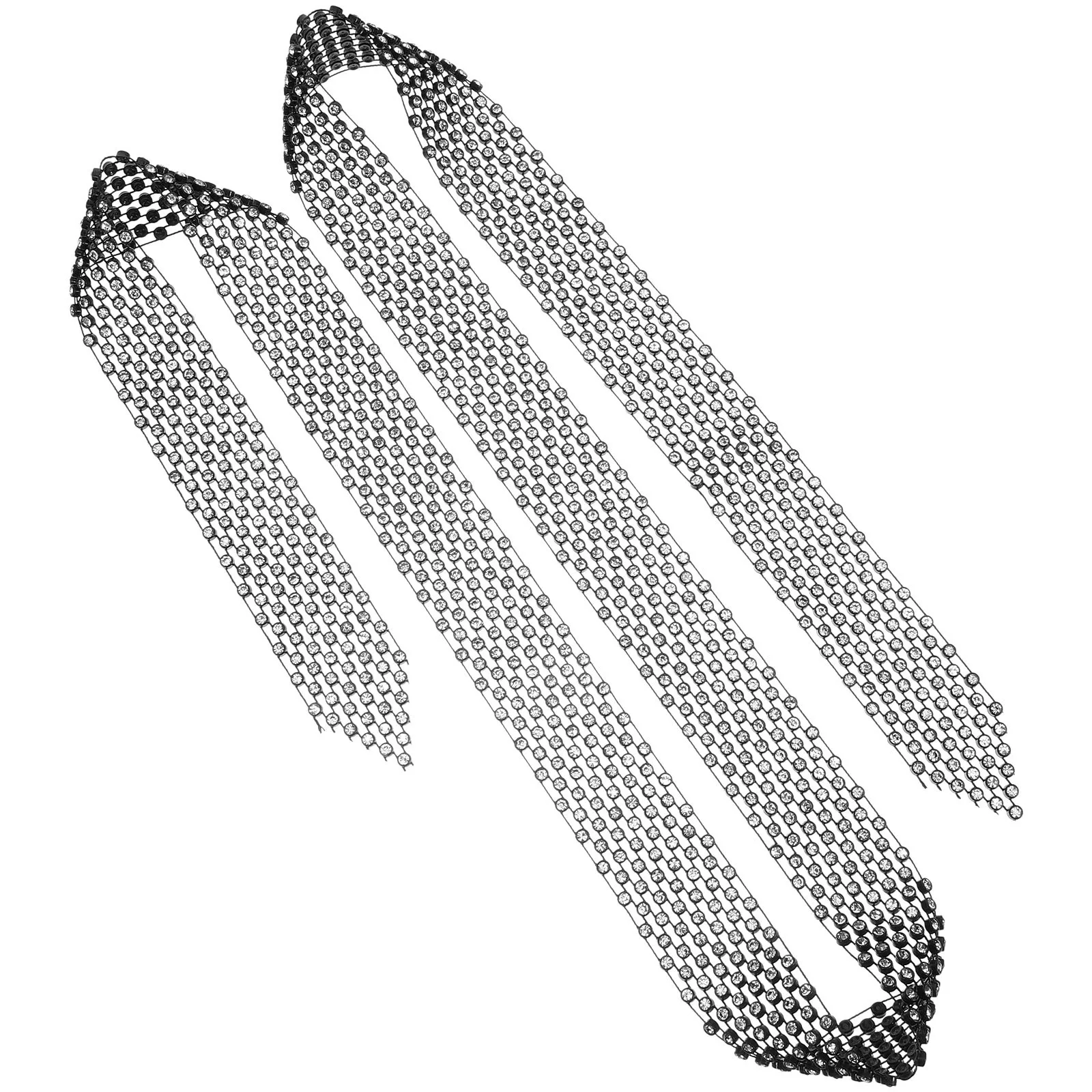 

Shiny Rhinestone Neck Tie Women's Dance Costume Accessory Glitter Fashion Jewelry Statement Piece for Performance Events