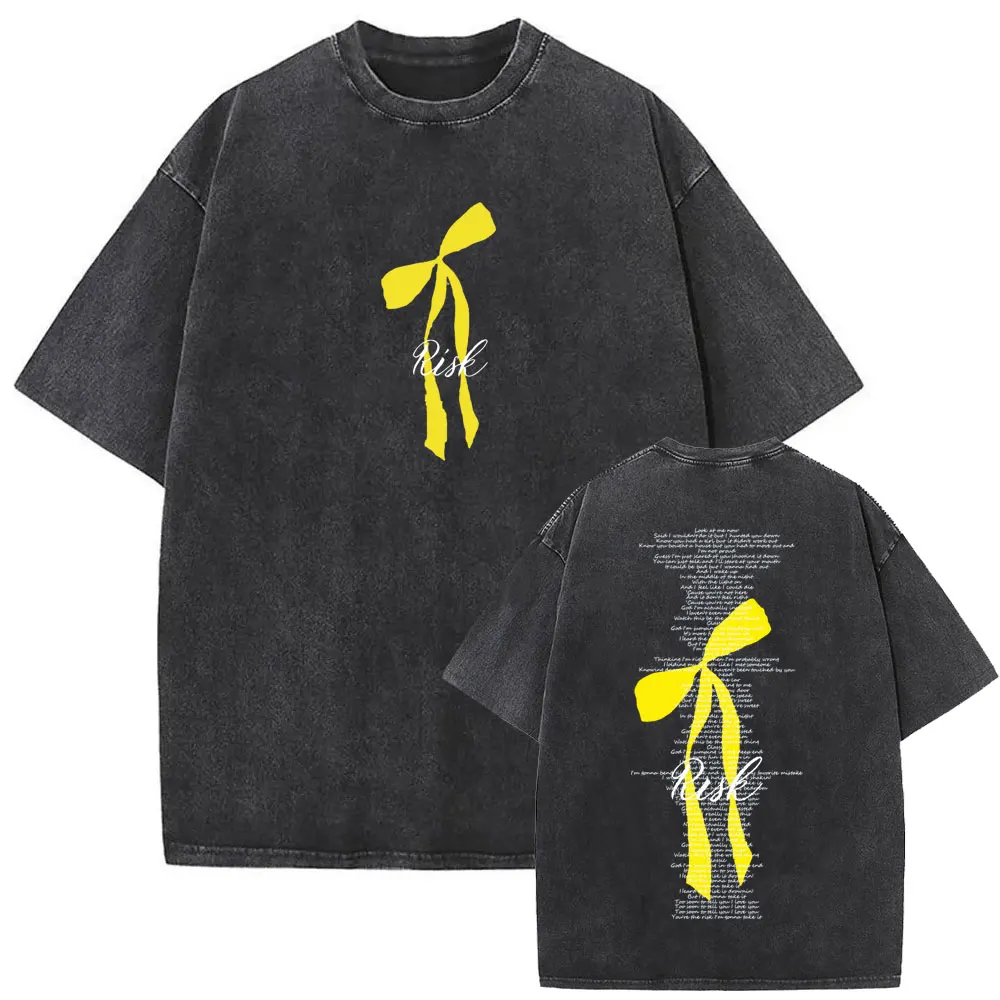 Washed Vintage Gracie Abrams The Secret of Us Risk Graphic T Shirt Men Fashion Oversized Streetwear Unisex Casual T-shirt