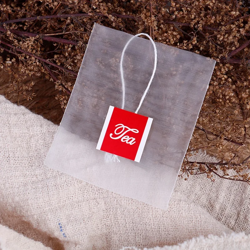 Vazio Chá Sacos Infusor com Corda, Heal Seal Sachet, Papel de filtro, Nylon Teabags, 7x6cm, 100Pcs