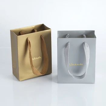 12x6x16cm Karton Papier Taschen mit Griffen Individuelles Logo Groß Einkaufen Einzelhandel Business Goody Tote Taschen hochzeit Party Goody Bag