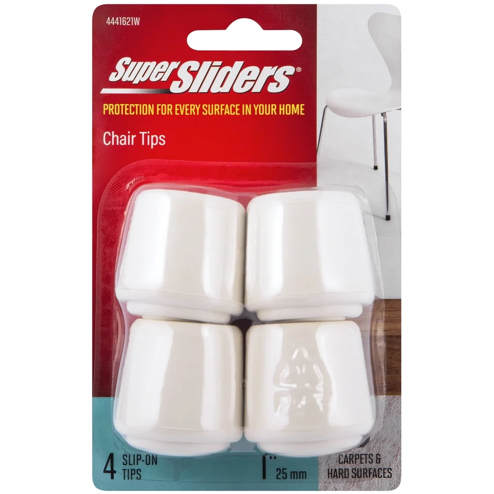 

6 Pack 1 Inch Round Rubber Chair Leg Caps Non-Slip Furniture Protectors Heavy Duty Floor Pads Scratch Resistance White