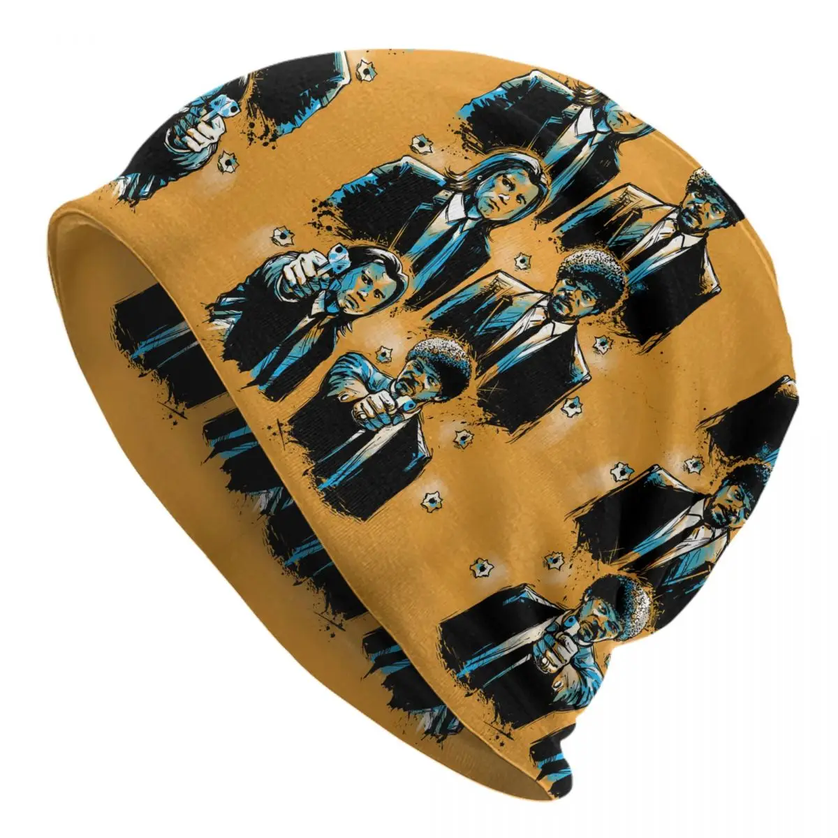 Custom Retro Classic P-Pulps F-Fictions Bonnet Hat Knitting Hat Cool Unisex Comic Winter Warm Beanies Cap