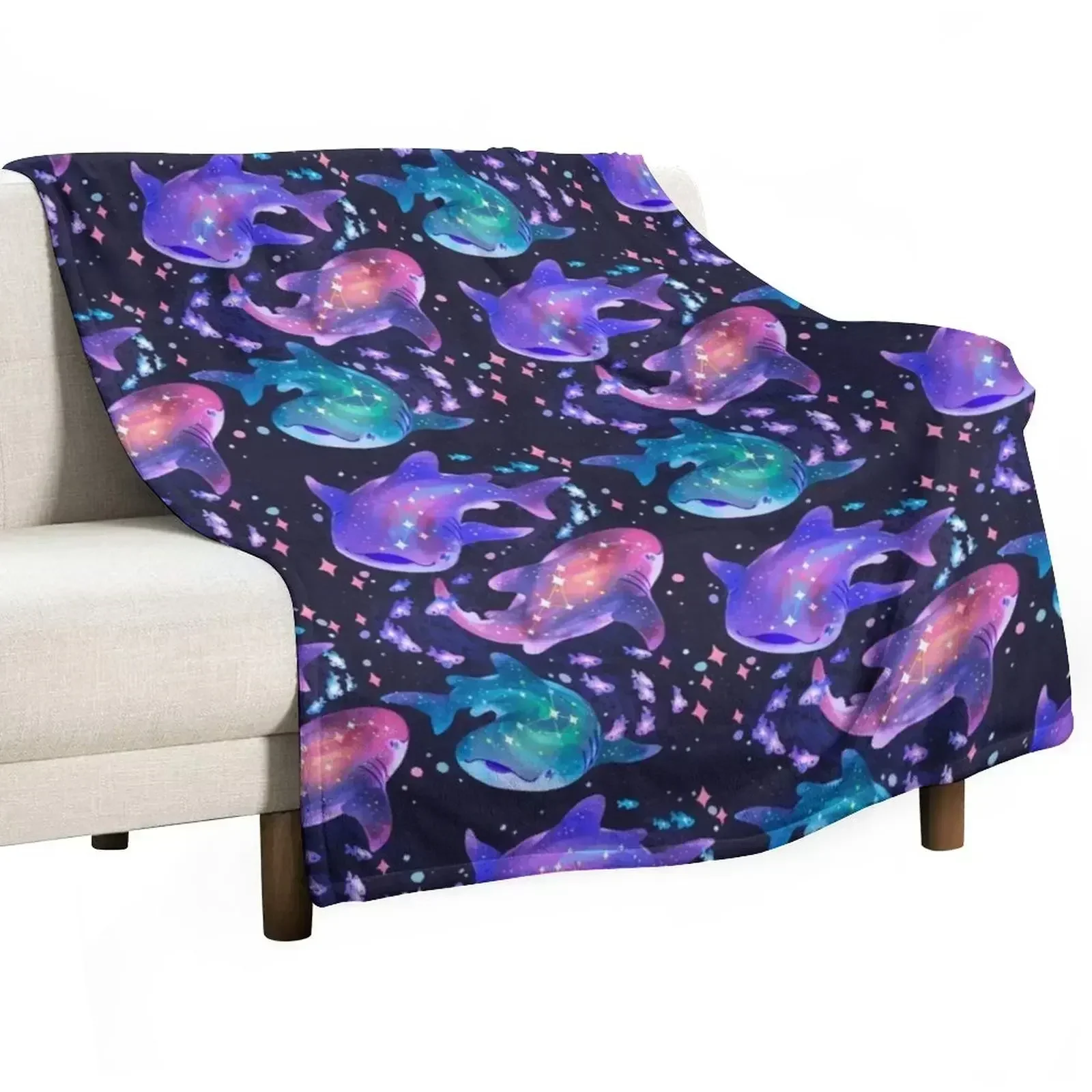 

Cosmic Whale Shark Throw Blanket Extra Large Throw manga Plaid on the sofa Blankets