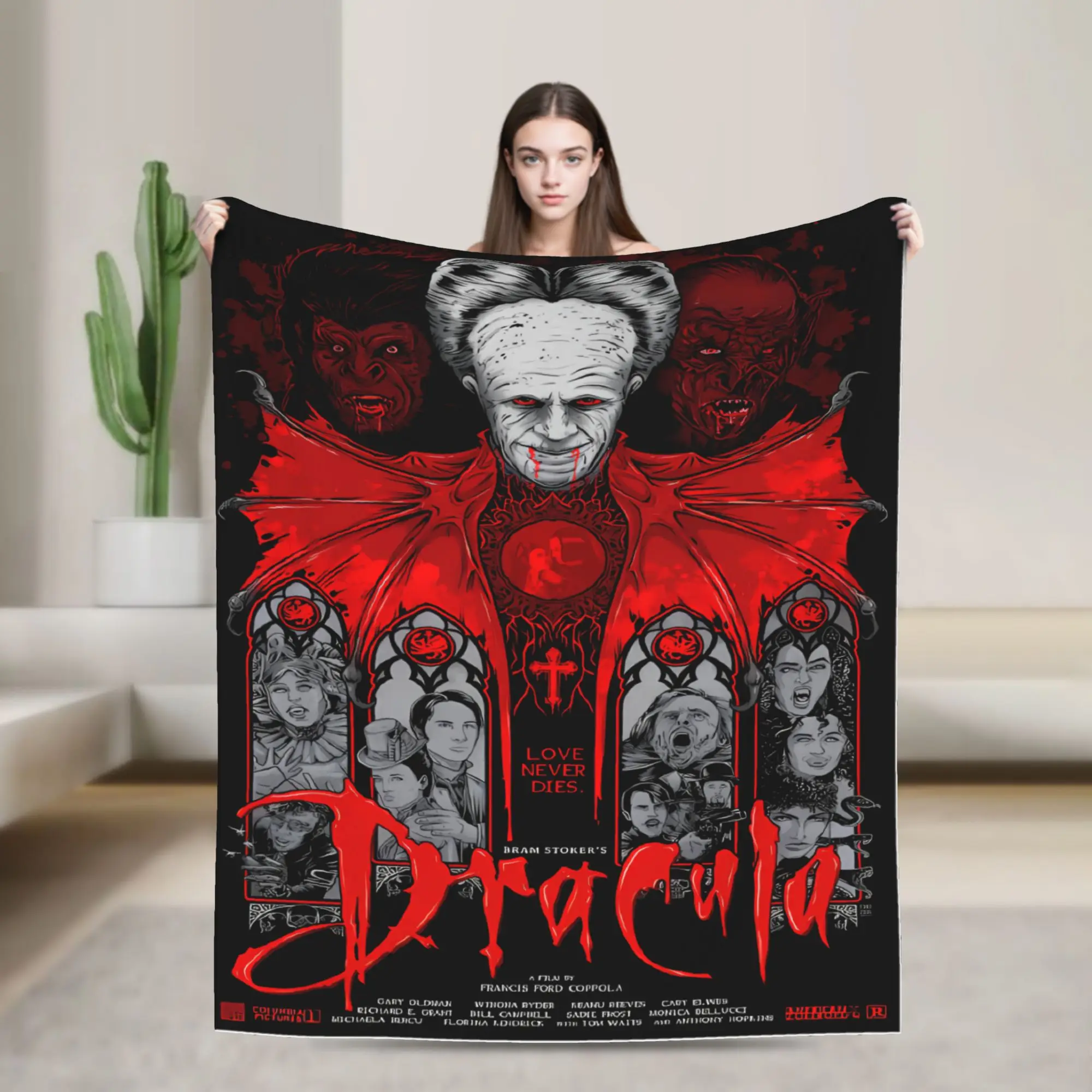 Soft Blanket Camping Bram Stoker's Dracula Throw Blanket  Flannel Bedspread For Couch Chair Street Trend Sofa Bed Cover