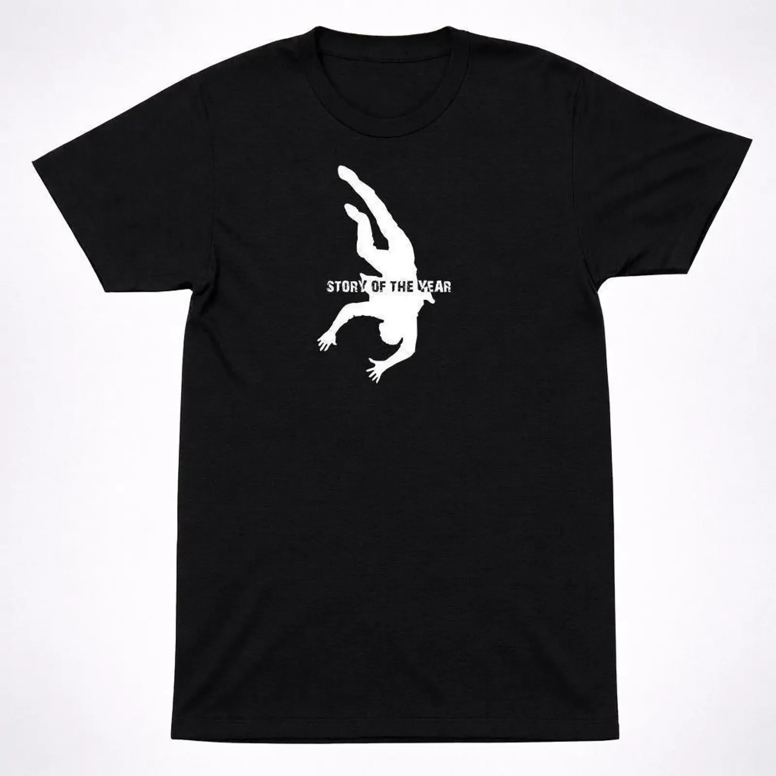 Story Of The Year Guy Falling Logo T Shirt Post Hardcore Emo Band S XXL Cotton Blend Early 2000s Music vintage Washed