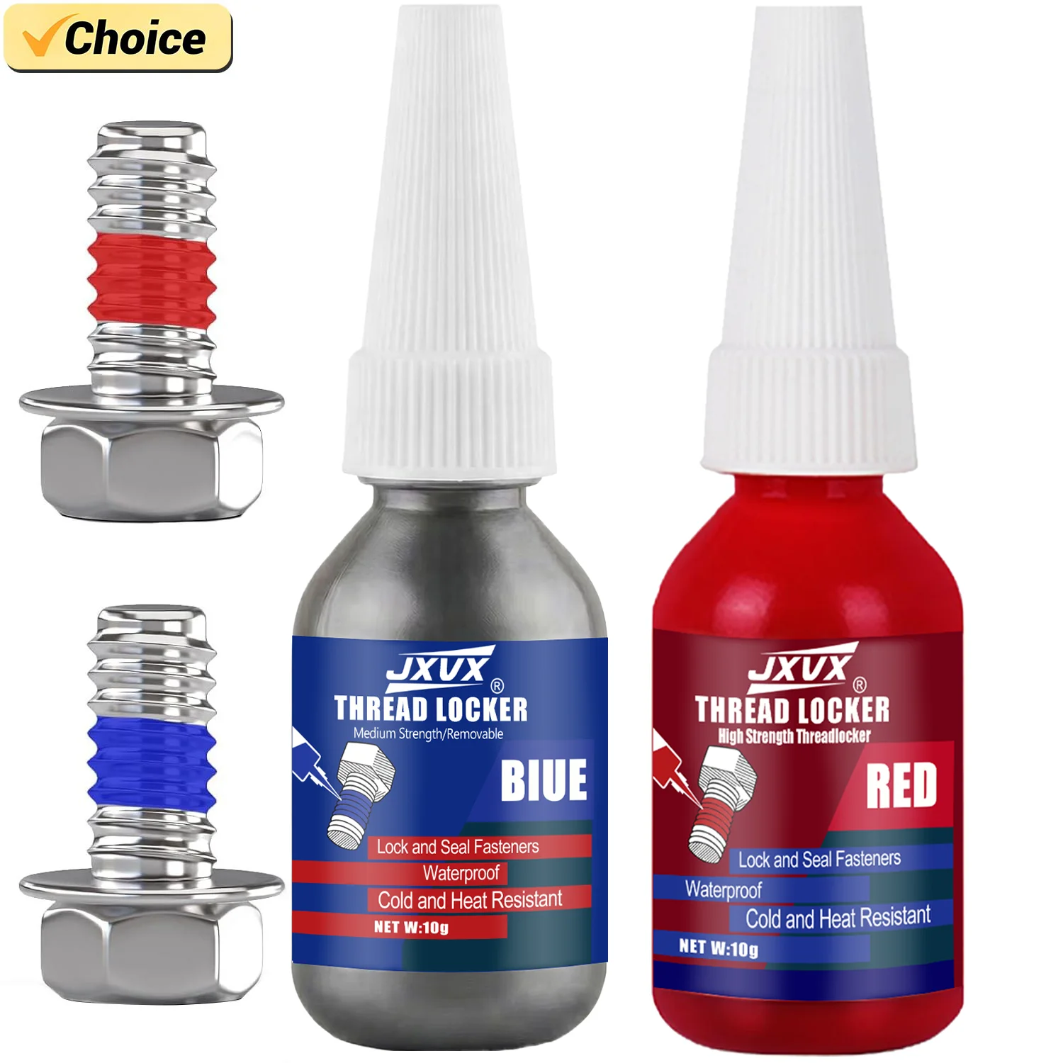 Thread Locker-Blue 243 (Medium) & Red 271 (High)-  Universal Removable Anaerobic Glues Metal Screw Locking Sealant for Bolts/Nuts/Fasteners - Prevents Loosening/Corrosion.
