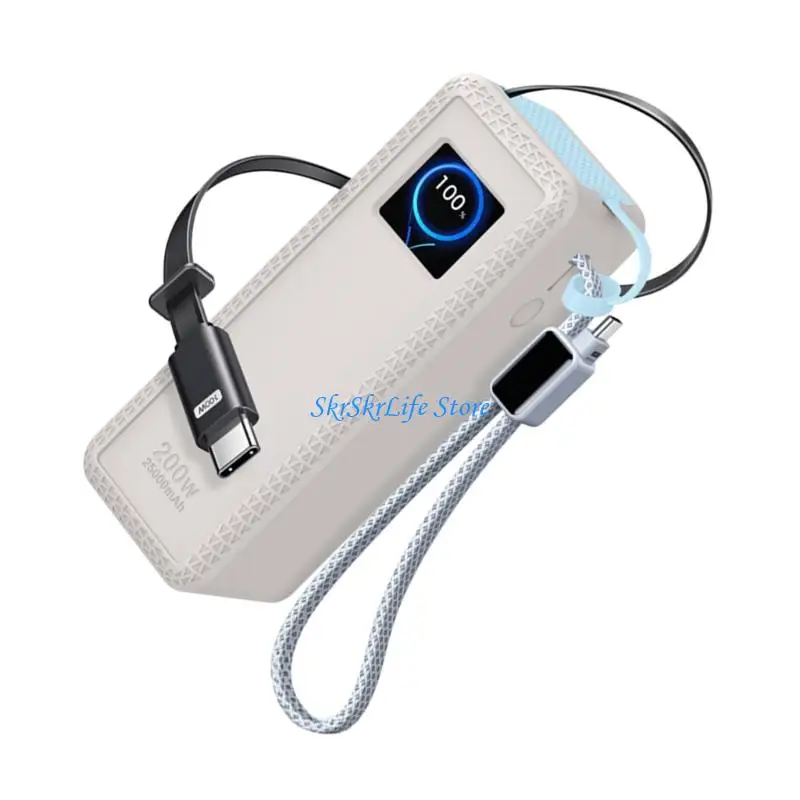 E65E Soft Silicone Sleeve For NexodePro 25000mAh 200W Portable Chargers Case With Cable Durability AntiScratch Shell Cover