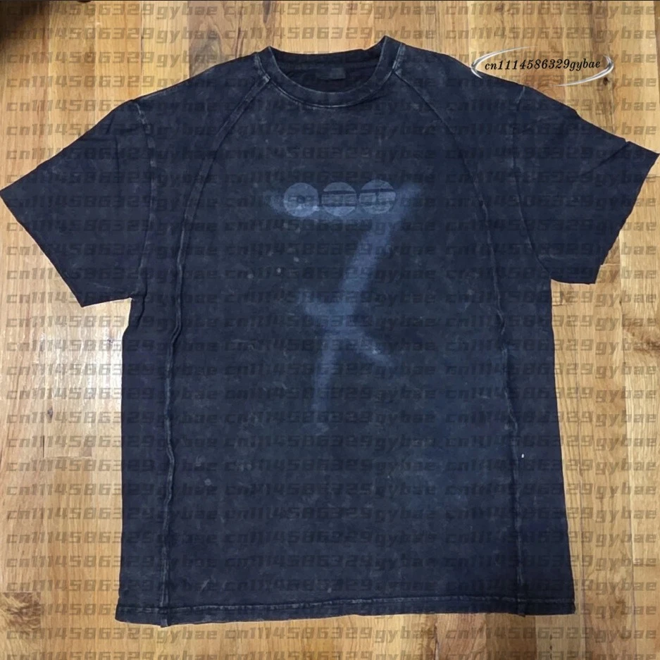 Retro Washed Fan Collection ARIRANG T‑Shirt Spliced Craft Graphic Print Unisex Loose Short Sleeve Tee Street Daily Casual Tops