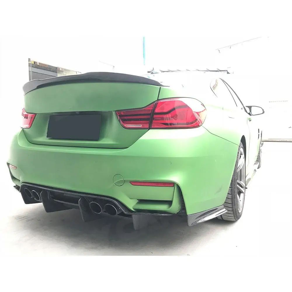 ألياف الكربون الجافة سيارة المصد الخلفي الشفاه الناشر الخائن الجسم أطقم لسيارات BMW F80 M3 F82 F83 M4 2014-2018 اكسسوارات السيارات التصميم #5