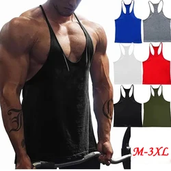 Camiseta deportiva para hombre, camiseta sin mangas con espalda Y correa de hombro ligera, ajustada, para Fitness