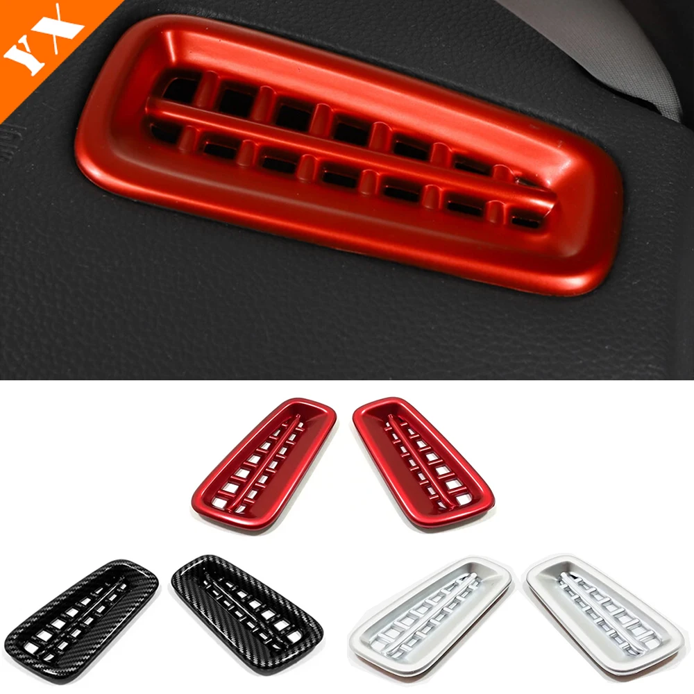 

For Honda 11th Gen Civic Accessories 2022 2023 Carbon Red Car Dashboard Air vents Conditioner Outlet Garnish Trim Cover 2pcs